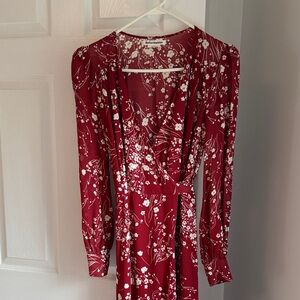 Reformation Classic Red Midi Wrap Dress